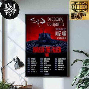 Breaking Benjamin And Staind Awaken The Fallen Tour Dates 2025 Artwork Home Decor Poster Canvas