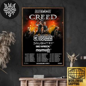 Creed Band Summer Of 99 Tour North America 2025 Tour Dates Home Decor Poster Canvas