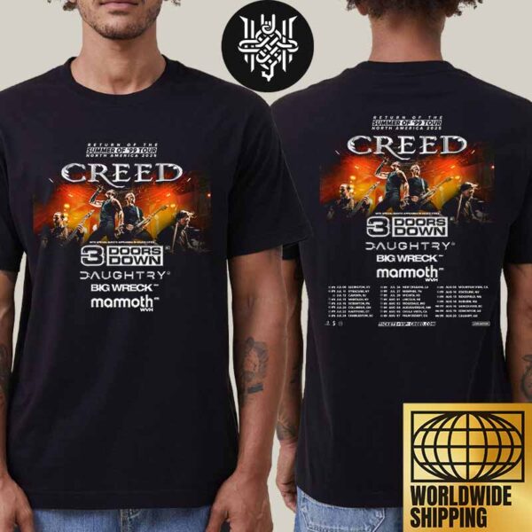 Creed Band Summer Of 99 Tour North America 2025 Tour Dates Two Sides Unisex T-Shirt