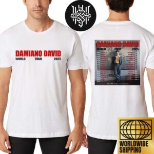 Damiano David World Tour 2025 Tour Dates Artwork Two Sides Unisex T-Shirt