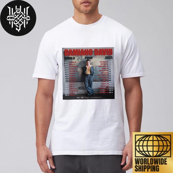 Damiano David World Tour 2025 Tour Dates Artwork Unisex T-Shirt