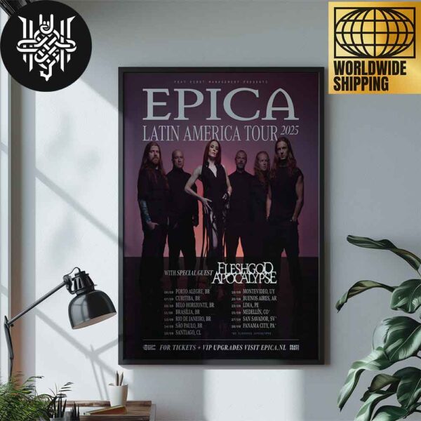 EPICA Latin America Tour Dates 2025 Home Decor Poster Canvas