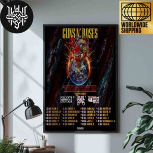 Guns N’ Roses Europe And Middle East 2025 Stadium Tour Dates Artwork Home Decor Poster Canvas