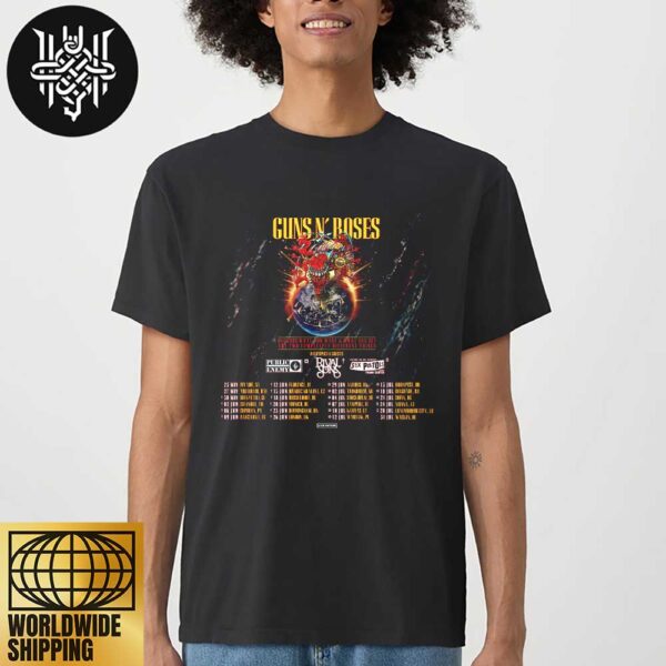 Guns N’ Roses Europe And Middle East 2025 Stadium Tour Dates Artwork Unisex T-Shirt