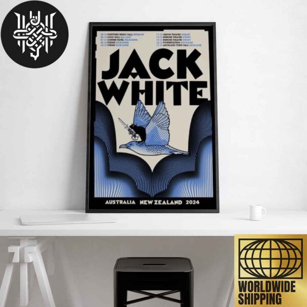 Jack White Poster For AUS And NZ 2024 Tour Dates Artwork Home Decor Poster Canvas