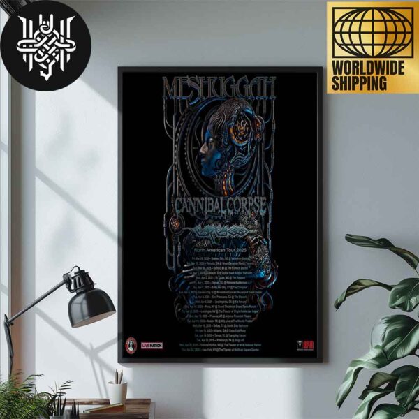 Meshuggah North America Tour Dates 2025 Artwork Home Decor Poster Canvas