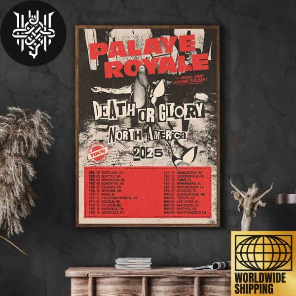 Palaye Royale Death Or Glory World Tour 2025 North America Artwork Home Decor Poster Canvas