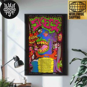 Skegss Europe UK Flaming Tour Dates 2025 Home Decor Poster Canvas