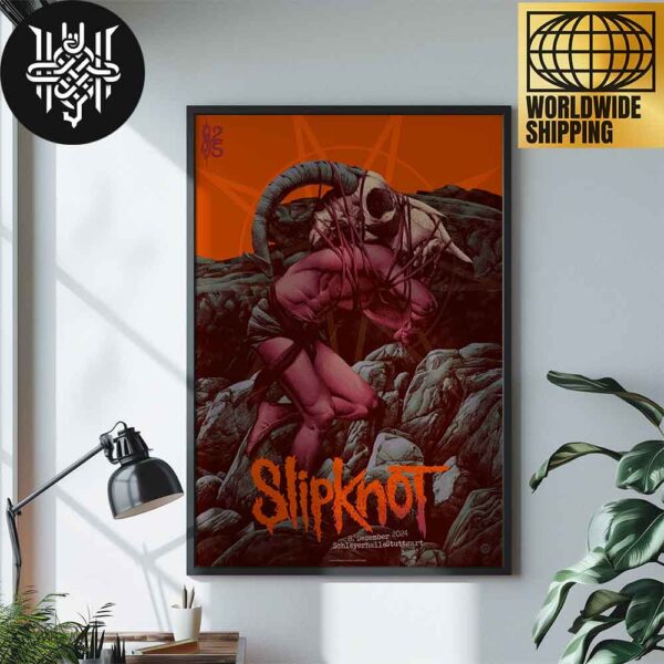 Slipknot 2024 Tour At Hanns-Martin-Schleyer-Halle Stuttgart Germany On December 08 2024 Red Version Home Decor Poster Canvas