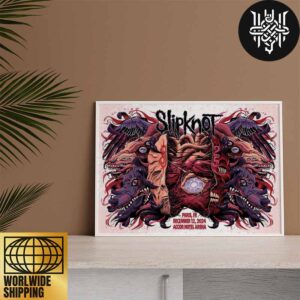 Slipknot In Paris France At Accor Hotel Arena On December 12 2024 25th Anniversary Here Come The Pain Artwork Home Decor Poster Canvas