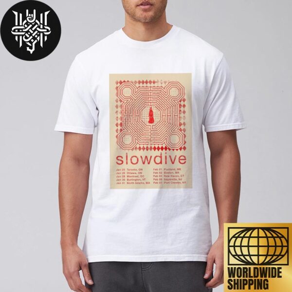 Slowdive North American Tour Dates 2025 Unisex T-Shirt