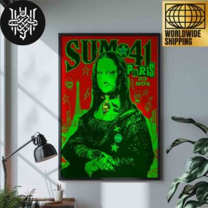 Sum 41 Concert At Paris La Défense Arena France On November 23 2024 Mona Lisa Tatto Artwork Home Decor Poster Canvas