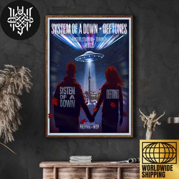 System Of A Down X Deftones North American Stadium Shows On September 3rd 2025 At Rogers Stadium Artwork Home Decor Poster Canvas