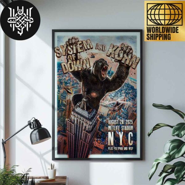 System Of A Down X Korn North American Stadium Shows On August 28th 2025 at MetLife Stadium In East Rutherford Artwork Home Decor Poster Canvas