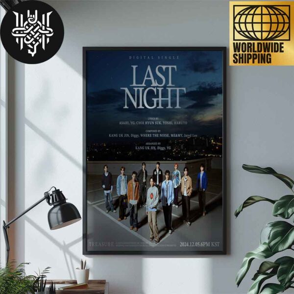 TREASURE New Single LAST NIGHT Home Decor Poster Canvas