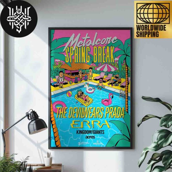 The Devil Wears Prada Band Metalcore Spring Break Tour 2025 Artwork Home Decor Poster Canvas