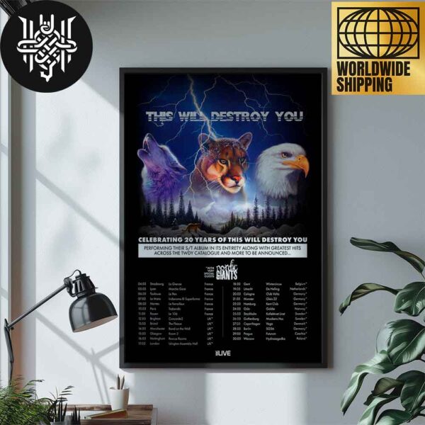 This Will Destroy You 20th Anniversary Tour Dates 2025 Artwork Home Decor Poster Canvas