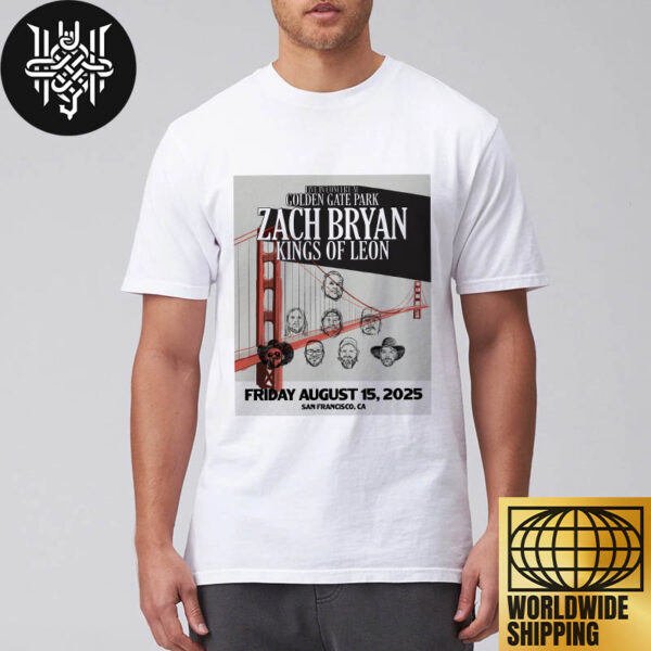 Zach Bryan And Kings Of Leon San At Francisco’s Golden Gate Park Concert On August 15 2025 Artwork Unisex T-Shirt